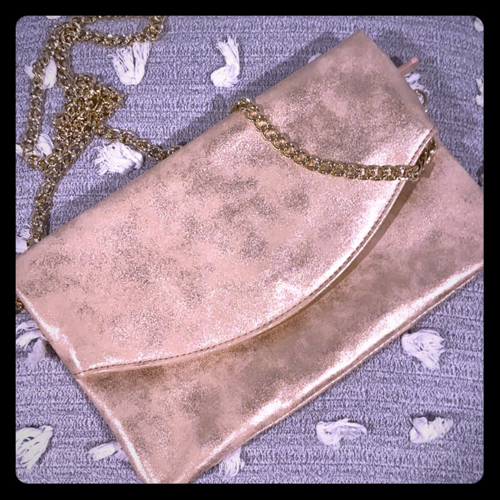 Aldo / blush metallic clutch crossbody